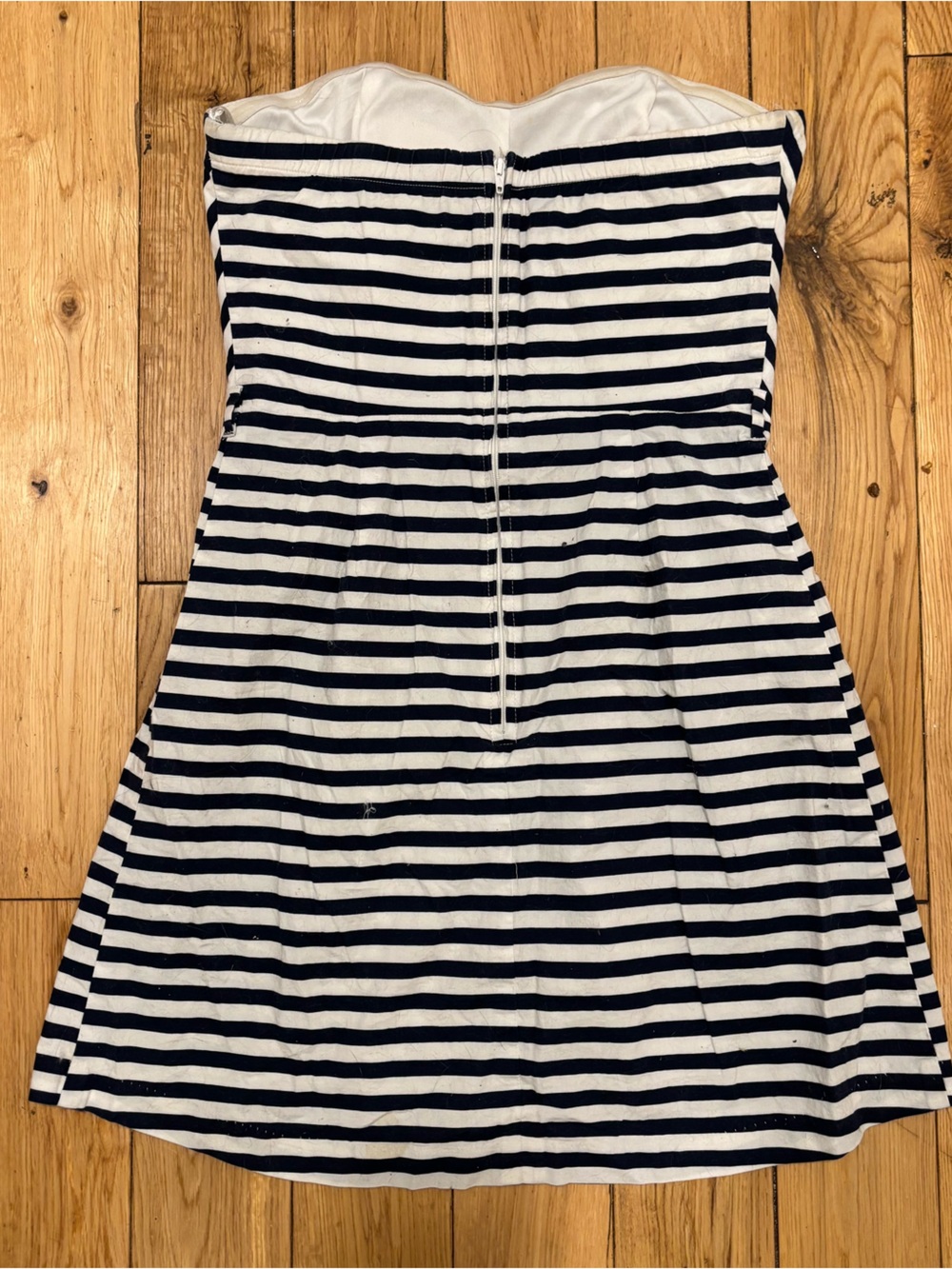 Hot Topic Strapless Striped Mini Dress Size Medium Blue & White - Picture 4 of 7
